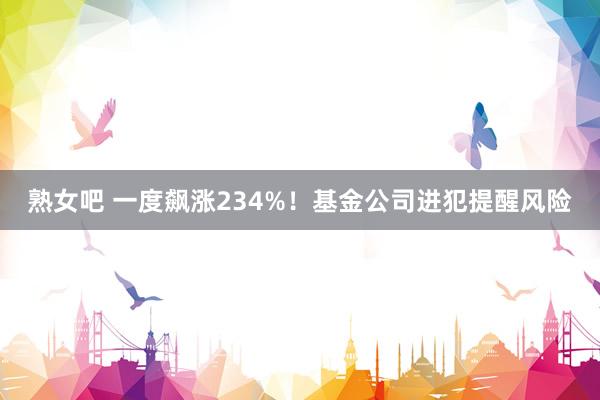 熟女吧 一度飙涨234%！基金公司进犯提醒风险