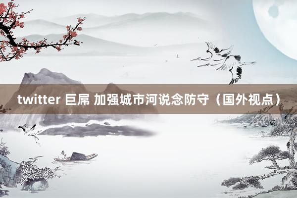 twitter 巨屌 加强城市河说念防守（国外视点）