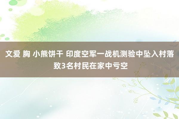 文爱 胸 小熊饼干 印度空军一战机测验中坠入村落 致3名村民在家中亏空