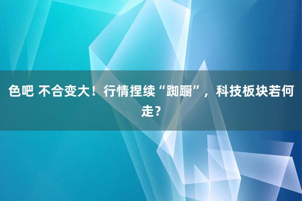 色吧 不合变大！行情捏续“踟蹰”，科技板块若何走？