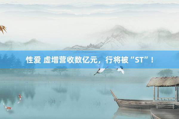 性爱 虚增营收数亿元，行将被“ST”！