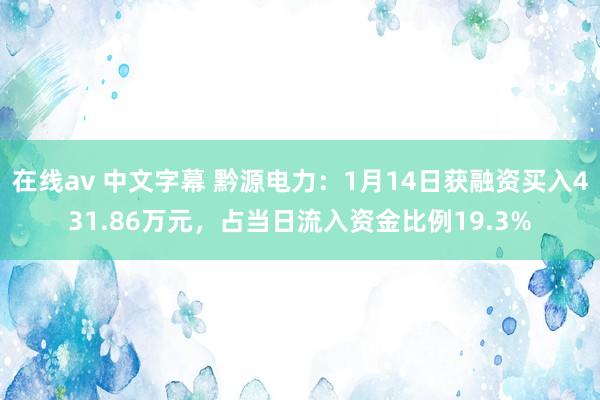 在线av 中文字幕 黔源电力：1月14日获融资买入431.86万元，占当日流入资金比例19.3%