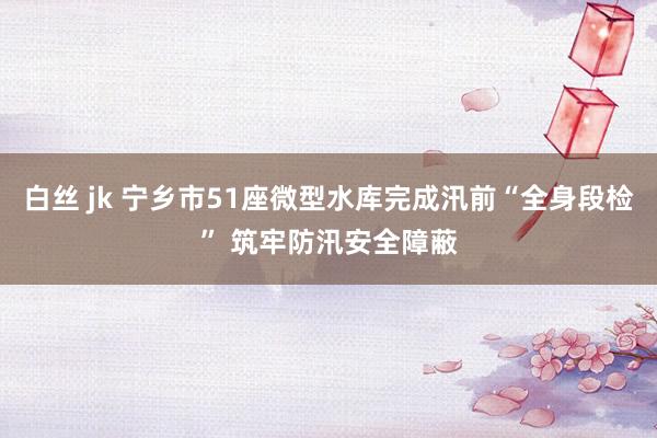 白丝 jk 宁乡市51座微型水库完成汛前“全身段检” 筑牢防汛安全障蔽