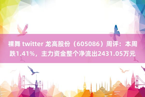 裸舞 twitter 龙高股份（605086）周评：本周跌1.41%，主力资金整个净流出2431.05万元