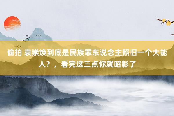 偷拍 袁崇焕到底是民族罪东说念主照旧一个大能人？，看完这三点你就昭彰了
