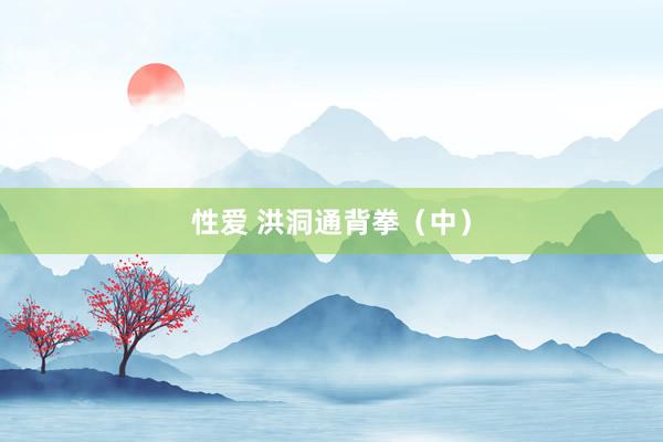 性爱 洪洞通背拳（中）