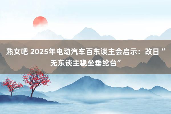 熟女吧 2025年电动汽车百东谈主会启示：改日“无东谈主稳坐垂纶台”
