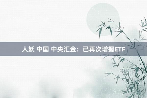人妖 中国 中央汇金：已再次增握ETF