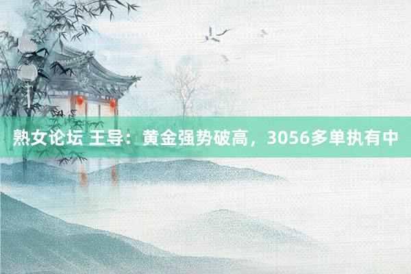 熟女论坛 王导：黄金强势破高，3056多单执有中