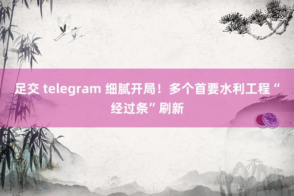 足交 telegram 细腻开局！多个首要水利工程“经过条”刷新