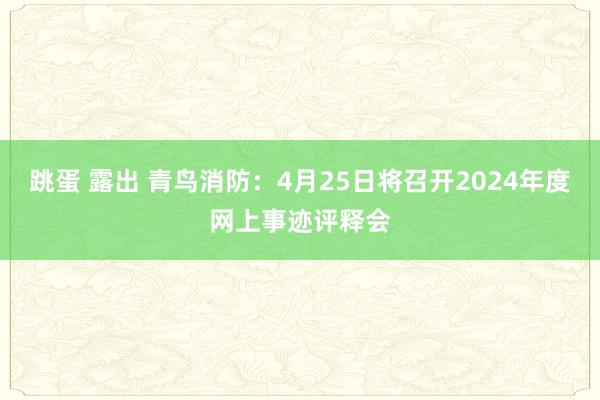 跳蛋 露出 青鸟消防：4月25日将召开2024年度网上事迹评释会
