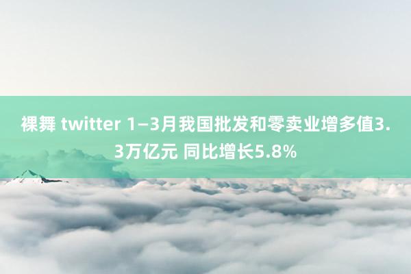 裸舞 twitter 1—3月我国批发和零卖业增多值3.3万亿元 同比增长5.8%