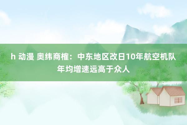 h 动漫 奥纬商榷：中东地区改日10年航空机队年均增速远高于众人