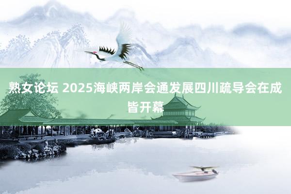 熟女论坛 2025海峡两岸会通发展四川疏导会在成皆开幕