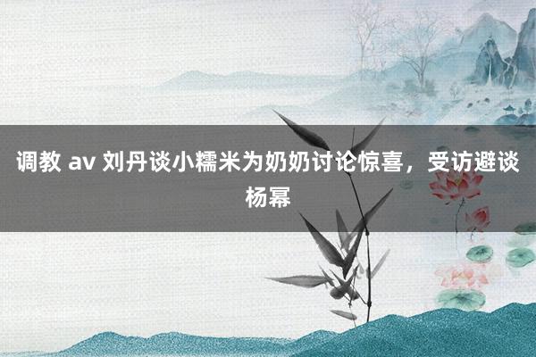 调教 av 刘丹谈小糯米为奶奶讨论惊喜，受访避谈杨幂