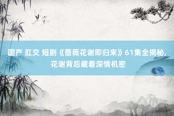 国产 肛交 短剧《蔷薇花谢即归来》61集全揭秘， 花谢背后藏着深情机密