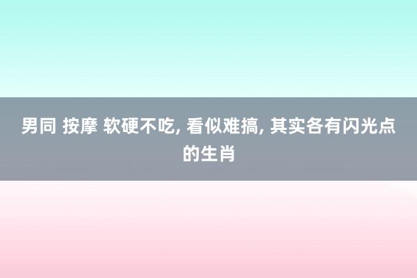 男同 按摩 软硬不吃， 看似难搞， 其实各有闪光点的生肖
